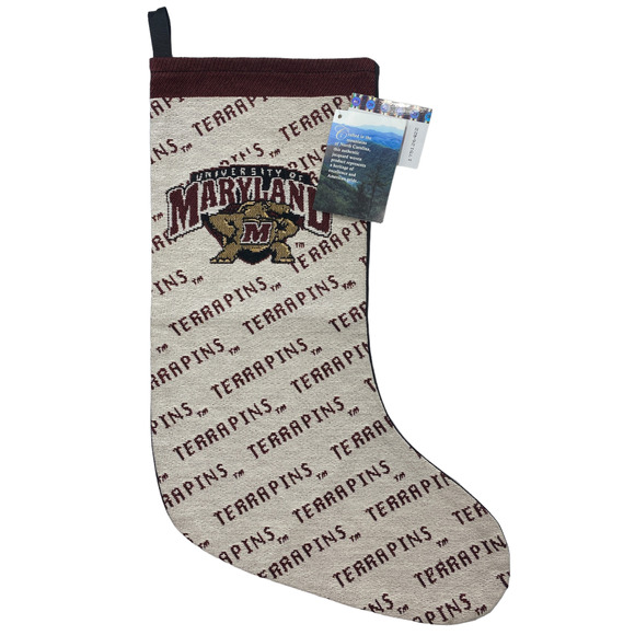 Christmas Tapestry Terrapins Terps Stocking University of Maryland - NWT - Picture 3 of 3